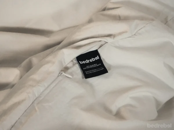 Dekbedovertrek set met rits over drie zijden & dekbedclips | Percale katoen – Ivory beige – 1 persoons - Afbeelding 3